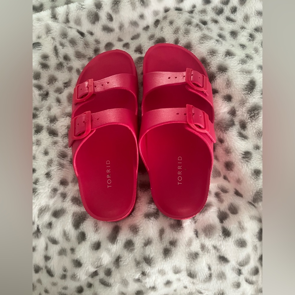 Torrid 2 strap sandal - hot pink size 8 wide